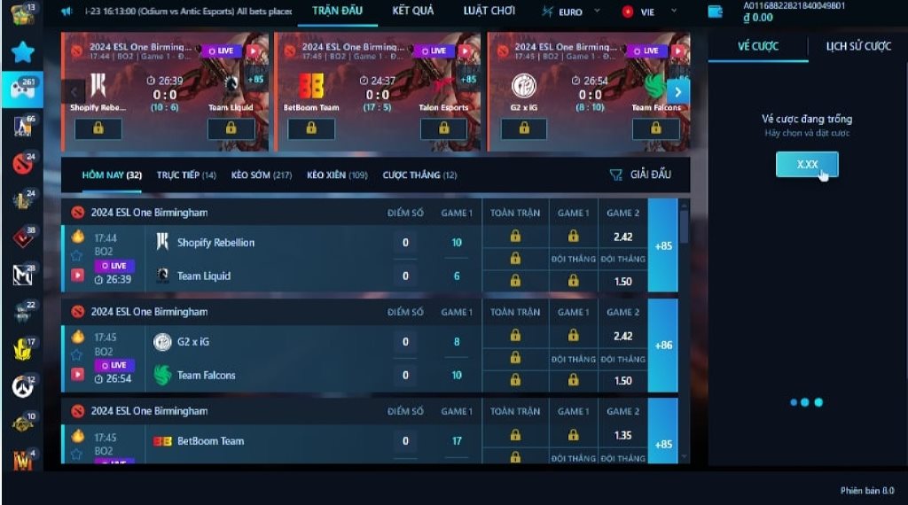 Các bước tham gia cá cược E-Sports tại FB68